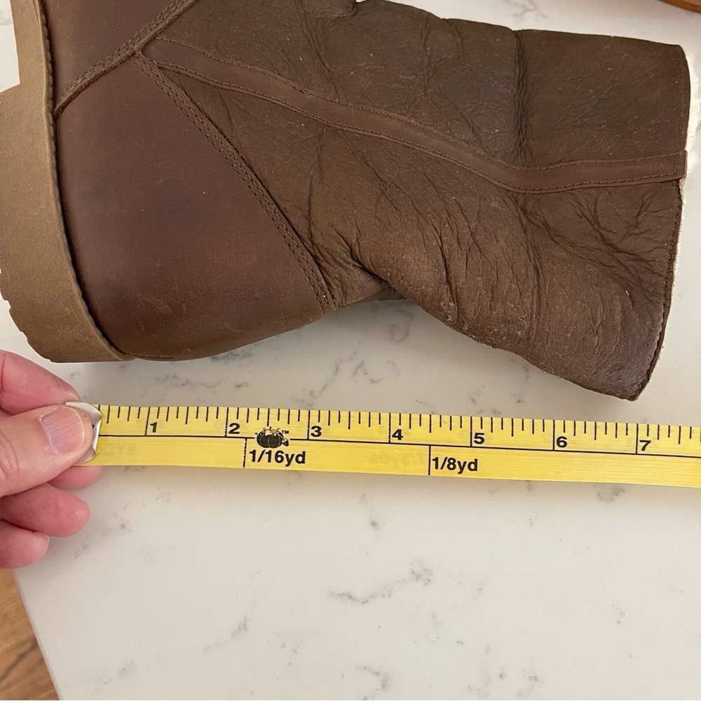 DaneXX Vintage Womens Frosty Brown Shearling-Lined Leather Boots Size 8.5 - Picture 12 of 12